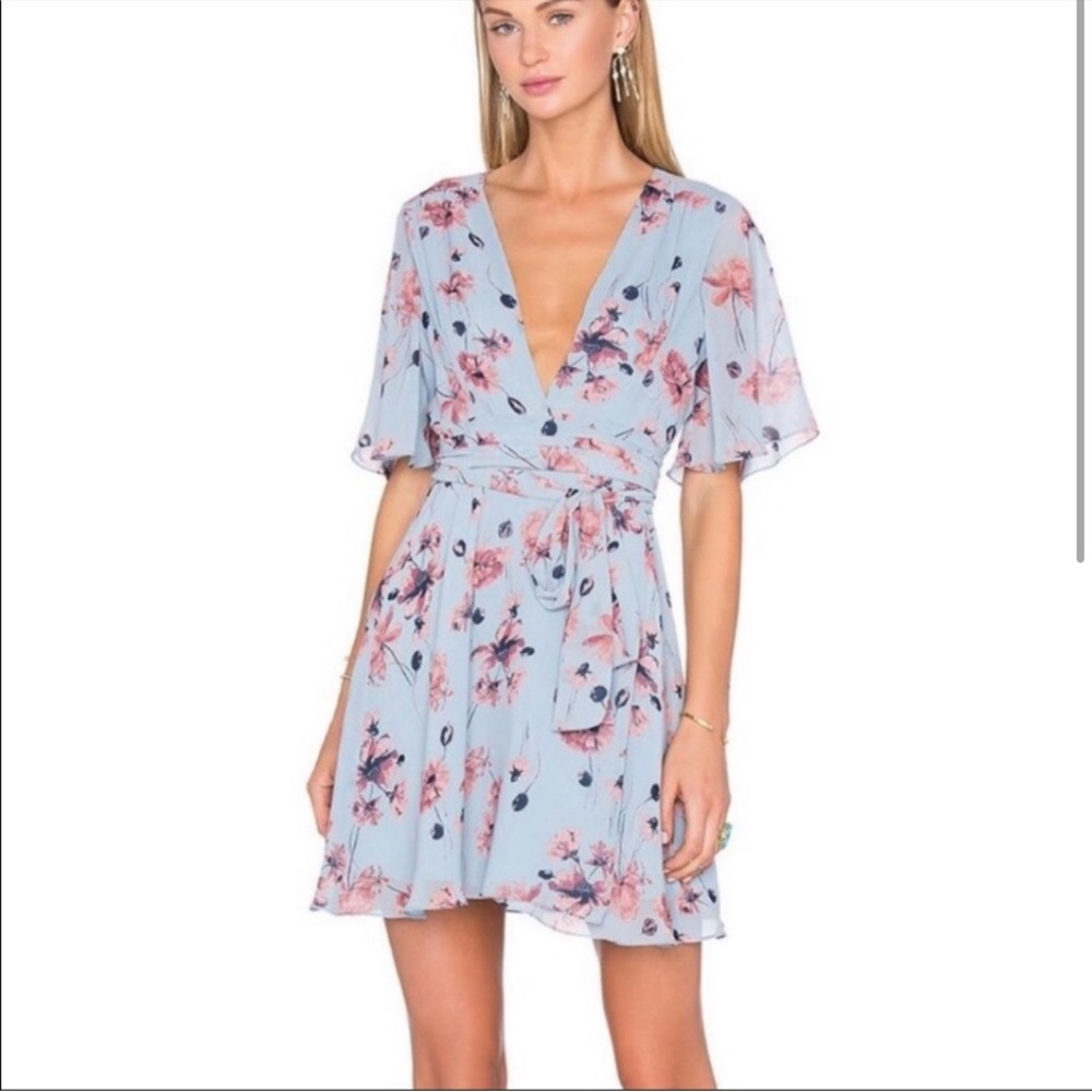 House of Harlow 1960 x REVOLVE Harper Wrap Dress in Blue Floral
